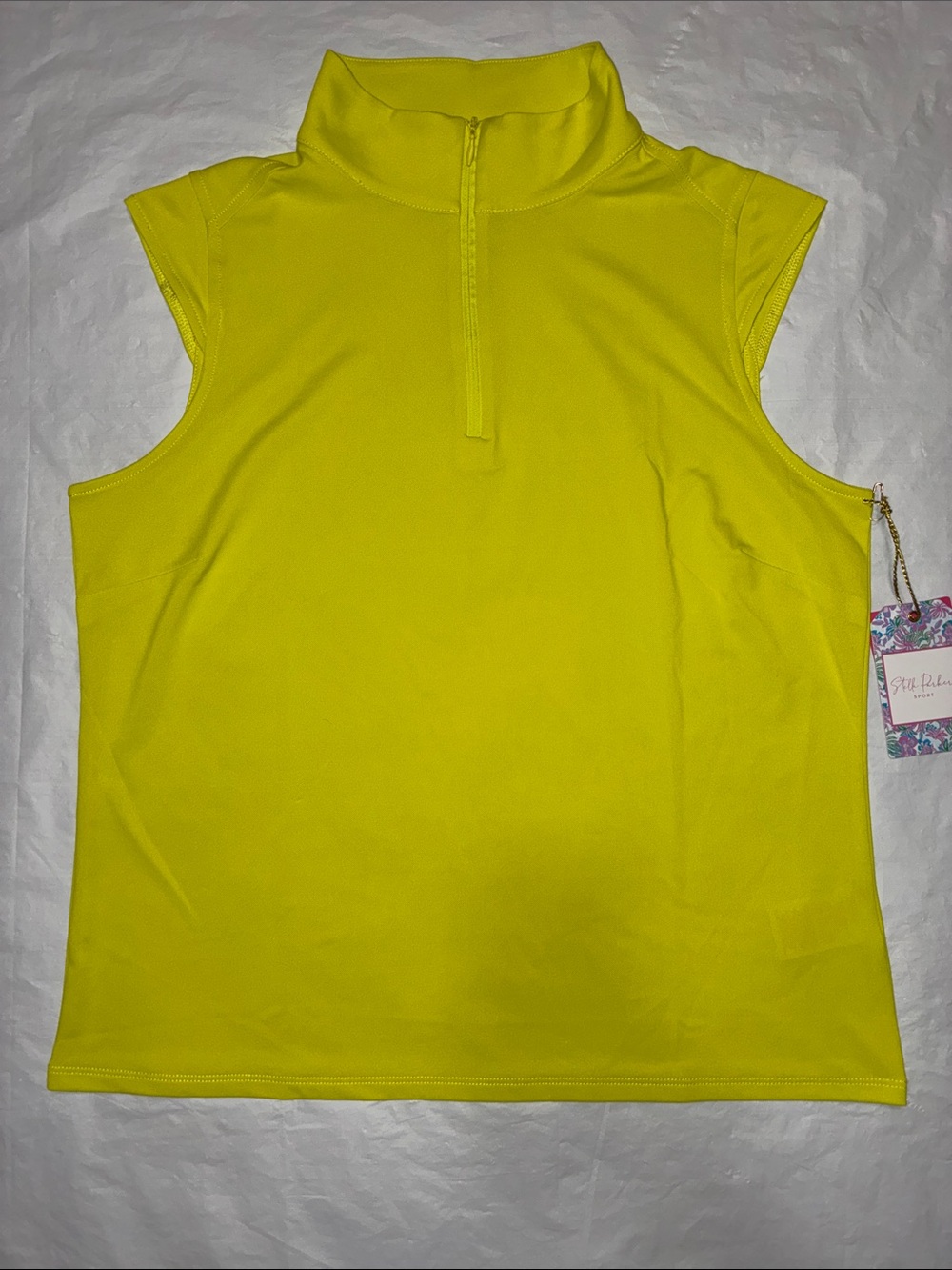 Stella Parker Sleeveless Zip Mock Neck Top - Yellow